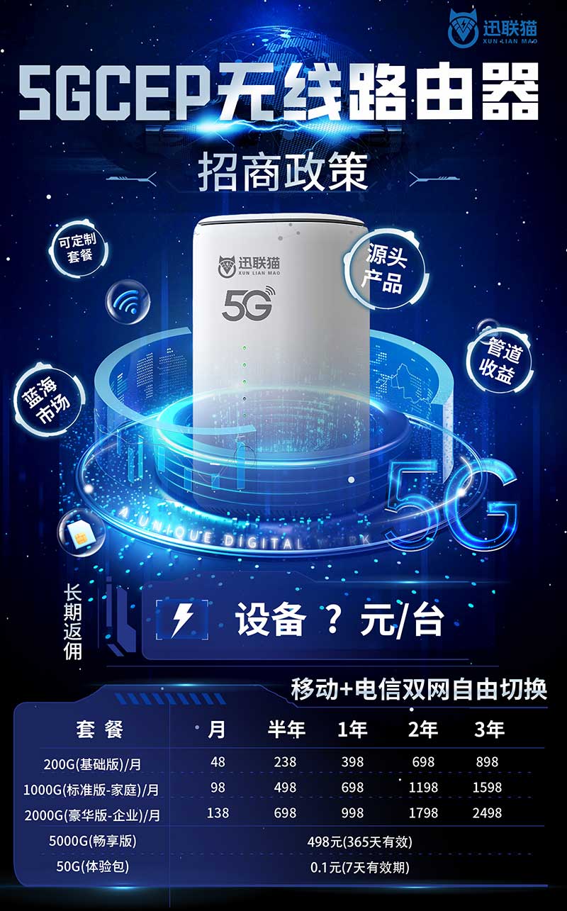 5GCPE路由器 免拉网线 插电有网 五年质保
