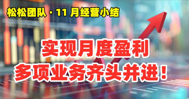 松松团队11月业绩喜报实现月度盈利，多项业务齐头并进！